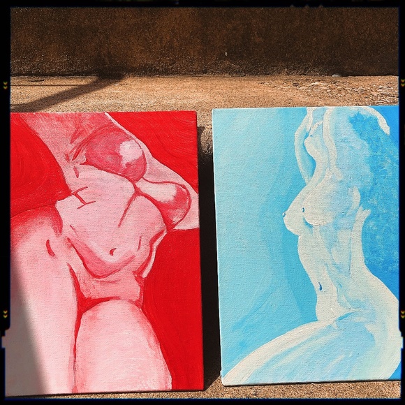Acrylic Painting Set - 3 8”x11” Acrylic Painting